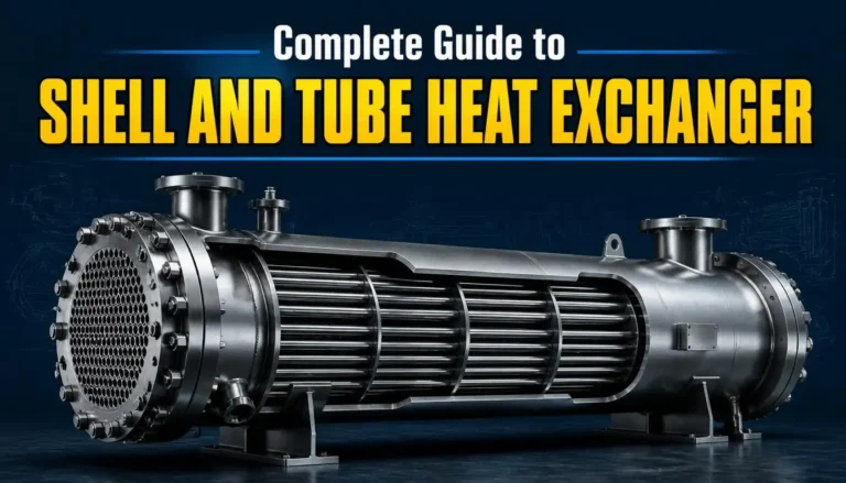 Shell and tube heat exchanger used in industrial heat transfer systems.