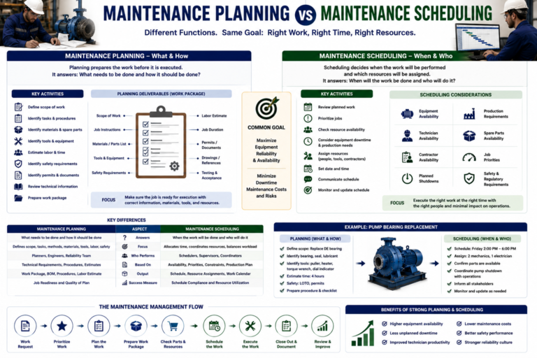 Maintenance Planning vs Maintenance Scheduling: Key Differences Explained